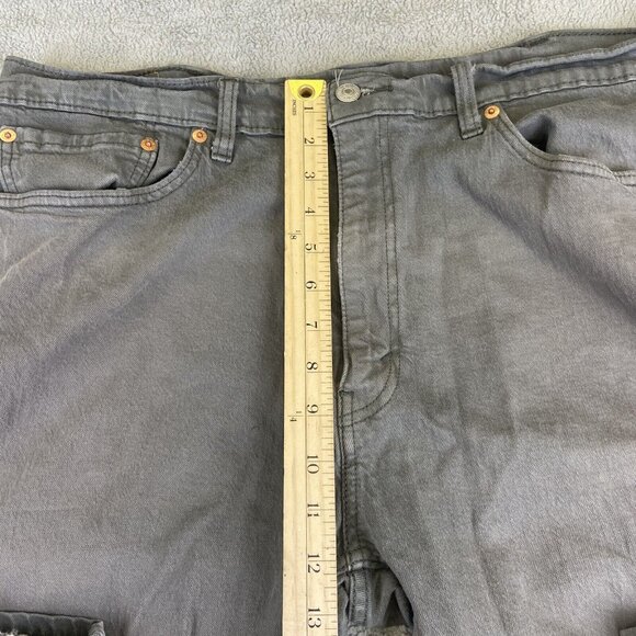 Levis Jeans 38x32‎ (Fits 38x31) Gray 505 Regular Straight Dark Wash Denim - Picture 10 of 16